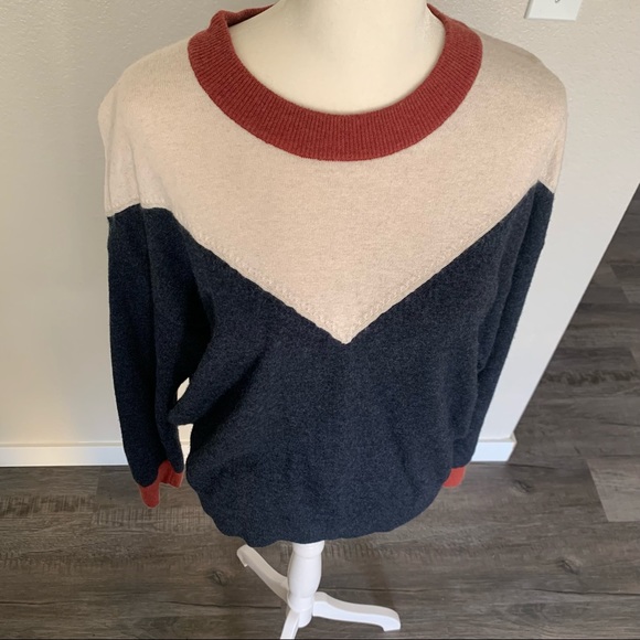 Madewell colorblock yoke pullover sweater size xs - Picture 2 of 9
